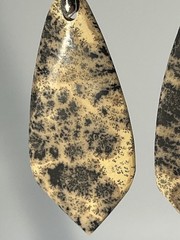 Natural Dendritic Fern Agate French Wire Flat Pull Drop Earrings lightweight