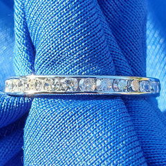 Original EARTH MINED DIAMOND Deco Band Antique PLATINUM Eternity Anniversary 6.7