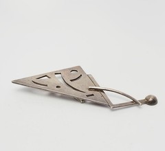 Fantastic vintage mid century modern cut out geometry pin brooch