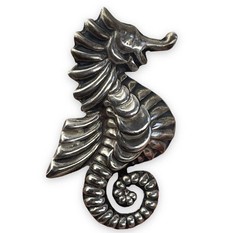 STERLING SILVER SEAHORSE EARRINGS MEXICO VINTAGE SCREW BACK MEXICAN SILVERSMITH