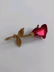 Vintage Avon Rose Brooch Gold Brass Pin 1980s 1990s 1970s Costume Jewelery