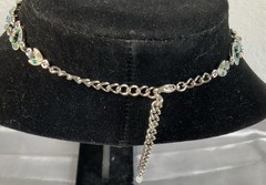 VCLM Vintage Victorian Style Choker Necklace Blue Green AB Crystals