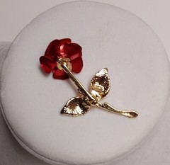 Vintage – Rose Brooch / Pin – Gold Tone Christmas Gift for Mom or Grandma