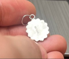NOT AVAILABLE ! 925 Hazy Blue Dainty Sterling Silver Vintage Pendant