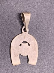 Vintage sterling silver horseshoe good luck pendant symbolism owls 13 clover
