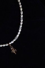 Antique Lavalier 10K Solid Yellow Gold Diamond Pendant With Perals And gems