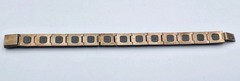 VTG ALLCO AL Lindroth 1920’s Art Deco Green & Clear Rhinestone Link Bracelet 7″