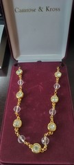 Camrose & Kross Jacqueline Kennedy Crystal Orb Bezel Style Long Necklace Gold
