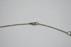 Purple Almandine Black Clear Glass Abstract Bead Beaded Silver Tone Necklace