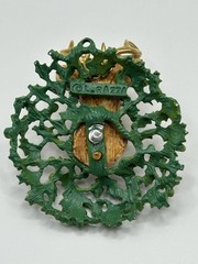 Rare L. Razza Christmas Deer Head Wreath Pin Brooch
