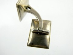 Vintage 800 Silver White and Black Enamel with Seed Pearl Bullet Back Cufflinks