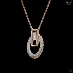 Lab Created Diamond 0.82ct Pendant Necklace Rose Gold Plated Gift