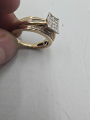 ESTATE SOLID 10K YELLOW GOLD NATURAL DIAMONDS RING SIZE 7 4.8g