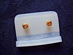VINTAGE SAMUEL HUANG DESIGNER CLOISONNE RETRO MOD WHITE & PINK STUD EARRINGS