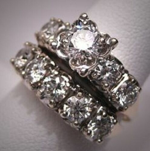 2.30 Ct Diamond Art Deco Antique Vintage Wedding Ring Set 925 Sterling Silver