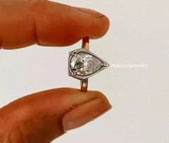 2.50Ctw Pear Cut Lab Created Diamond Engagement Ring 14K Two Tone Gold Plated