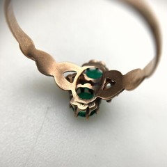 1950s Vintage 14K Rose Gold With Man Made Stones Ring (Size 6.5) (R41G)