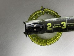 Chartreuse Green Beads Beaded Cuff Stretch Bracelet Boho Glam