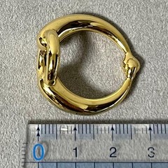 HERMES Mors Horse Bit Gold Scarf Ring 20mm with Box