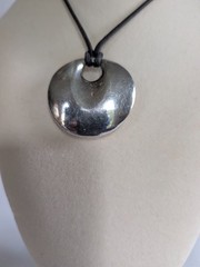Vintage Robert Lee Morris 925 Sterling Contemporary Disc Pendant Necklace