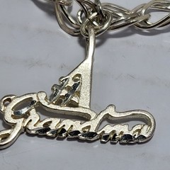 Vintage 925 Sterling Silver Grandma Charm Bracelet Italy 6 Charms 20 Grams