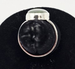 Vintage Sterling Silver Green Picture Jasper Gemstone Oval Ring Size 7.5 – 6.0g
