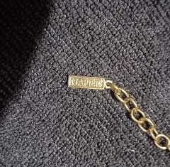 Vintage 1980s Napier Alternating White Enamel & Gold Tone Star Link Necklace