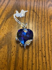 Blue Heart of the Ocean Titanic Necklace 925 Chain Stunning 12in Chain Valentine
