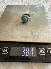 JTV DESIGNER DK STERLING SILVER SLEEPING BEAUTY TURQUOISE STONE RING SIZE 6.5