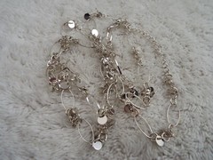 Silvertone Charm Chain Necklace (J38)