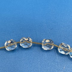 NECKLACE vtg 1950/60s crystal glass faceted beads strung on gold-filled chain