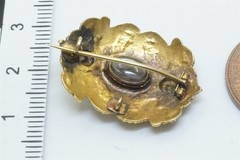 ANTIQUE ENGLISH 15K GOLD AMETHYST HAIR LOCKET PIN BROOCH c1830