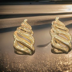 Napier Signed Gold Tone Twisted Rope Knot Clip On Earrings Vintage Costume…