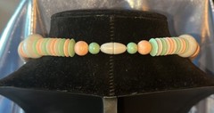 Vintage Avon Sun Bleached Chunky Necklace/Looks Like It Is Made Of Clay W/swirls