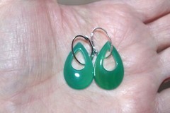1 Pair Sterling Silver Semi round Large earrings Accessories Use with Any Stone