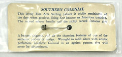 Vintage STERLING SILVER Spoon Pin Brooch Fine Arts SOUTHERN COLONIAL NOS MINT