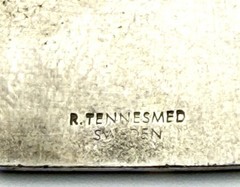 Pewter R Tennesmed Sweden Viking Ship Pendant Necklace Scandinavian Modernist