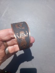 Vintage Copper Buffalo Dancer Southwestern Cuff Bracelet