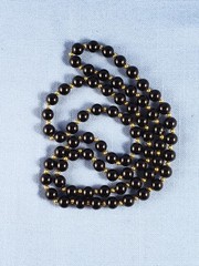 Vintage black onyx 14K gold beads necklace 30″ hand knotted