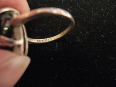 VINTAGE BLACK ONYX & MARKASITE STERLING SILVER RING