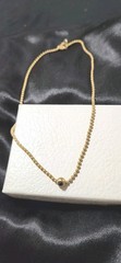 Vintage Beaded Chain and Small Cabochon Center Avon Necklace Christmas Gift 15in