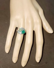 2.28ct. Platinum Vintage Art Deco Natural Emerald Diamond Toi Et Moi Ring GIA