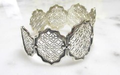 Beautiful Ail Aluma Sterling Silver Ornate Cuff Bracelet; Morocco ~ 17g ~ 3-F313