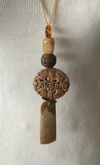 Unique Vintage Artisan Asian Style Multi-Material 42” Necklace