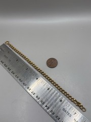 VTG 1/20 12k Yellow Gold Filled Curb Chain Cuban Link Bracelet 7” 5mm
