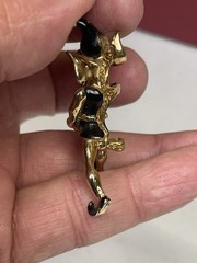 Vintage Marvella Elf Brooch Pin Gold Tone Enamel Painted