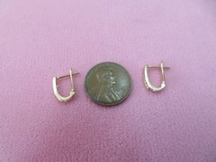 Vintage 14K Solid Y. Gold U-Leverback CZ Earrings 1.29 Grams (#401)