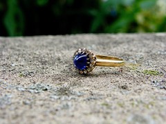 Antique Edwardian Era 18k Gold Sugarloaf Sapphire Diamond Cluster Ring