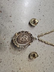West Germany Vintage Brooch and Earrings Set