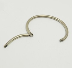 Unusual signed vintage modern 800 silver clasp bangle bracelet Europe